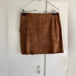 JCREW brown suede mini skirt with side pocket